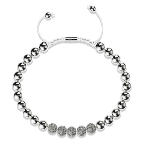 Argent | Bracelet Gala Pavé de Cristaux | Blanc